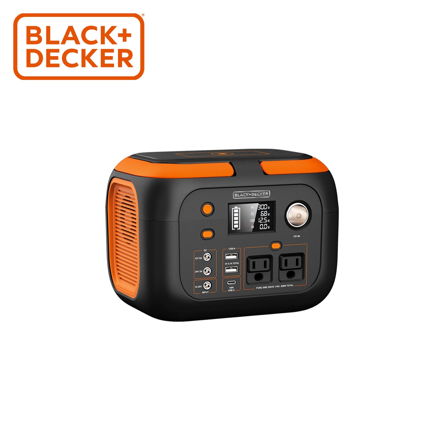 BLACK+DECKER® 300W Light and Power Station 296Wh with 8 Output Ports + 10W Wireless Charging