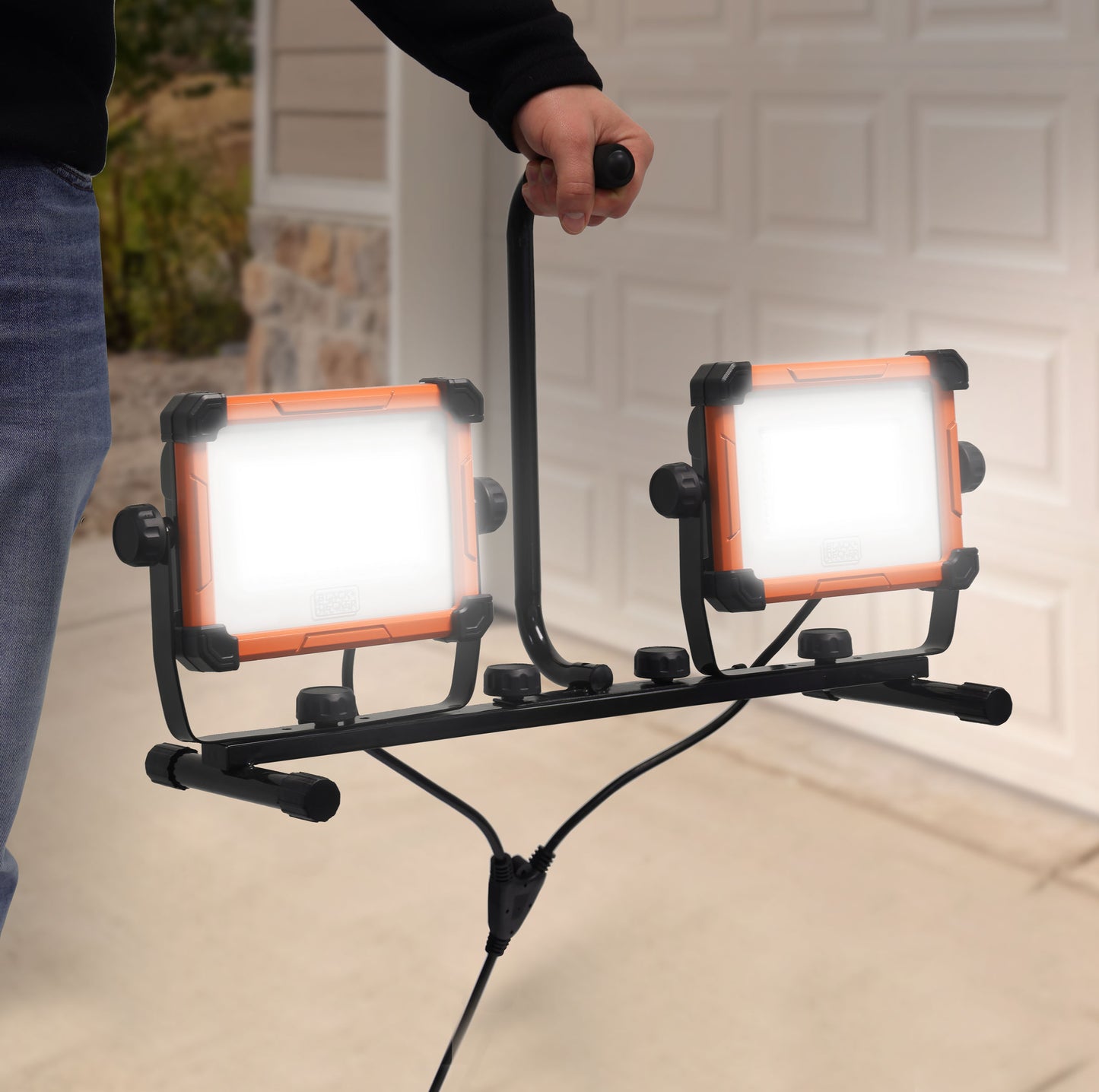 BLACK+DECKER® 20,000 Lumens Double Work Light with Tripod Stand with AC Outlets