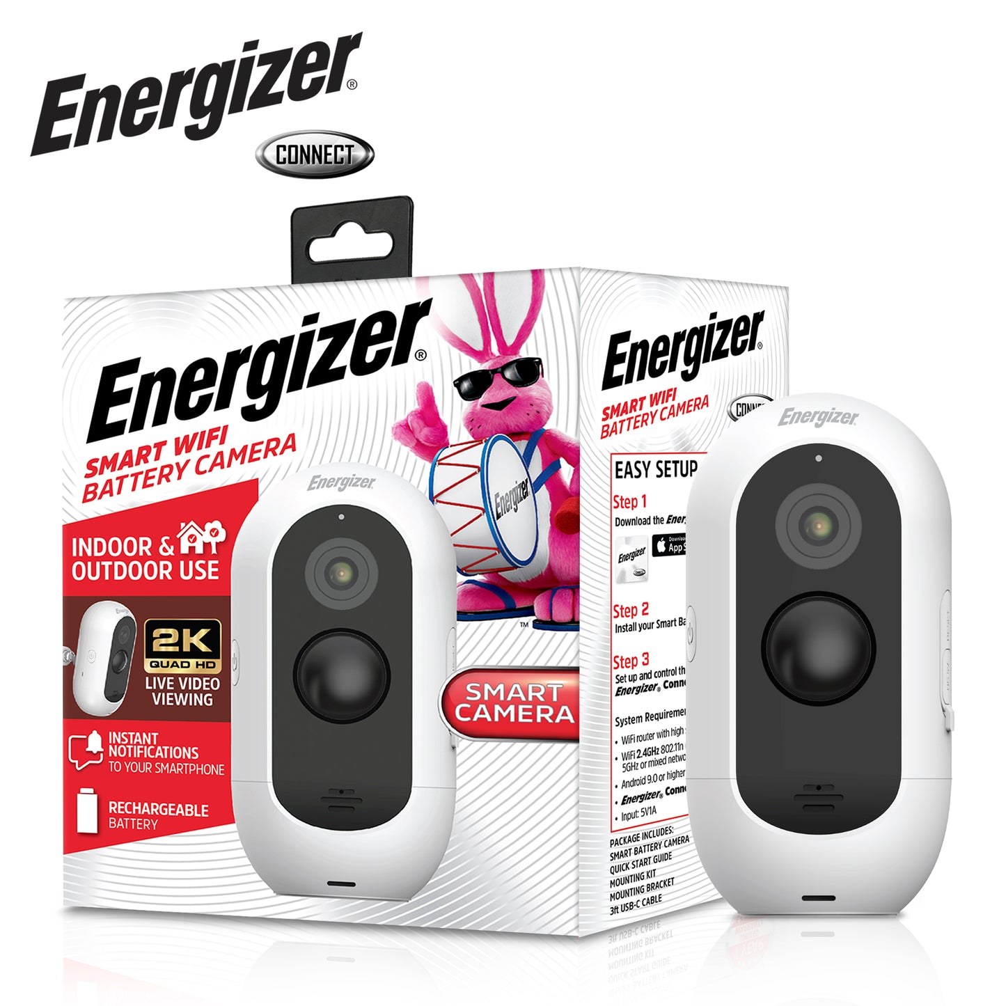 Energizer® Smart WiFi 2K Indoor/Outdoor Battery Camera
