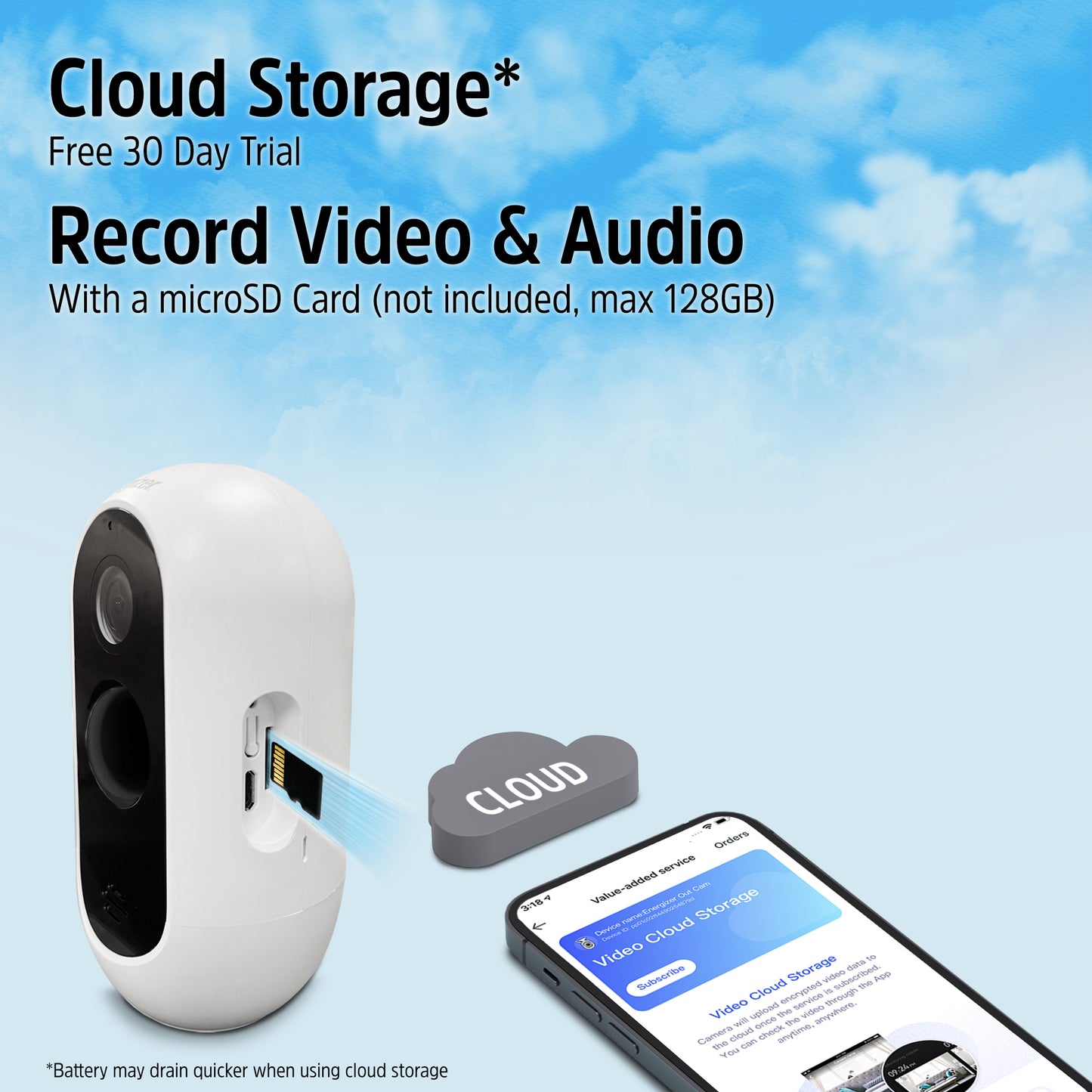 Energizer® Smart WiFi 2K Indoor/Outdoor Battery Camera