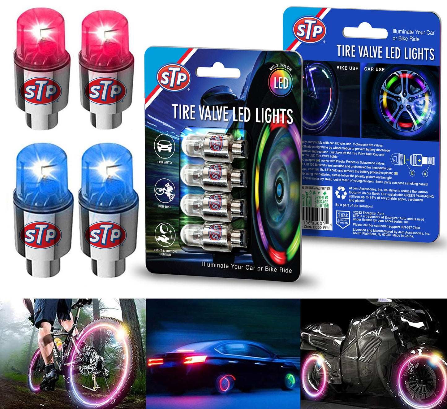 STP® Tire Valve LED Lights 4 pack