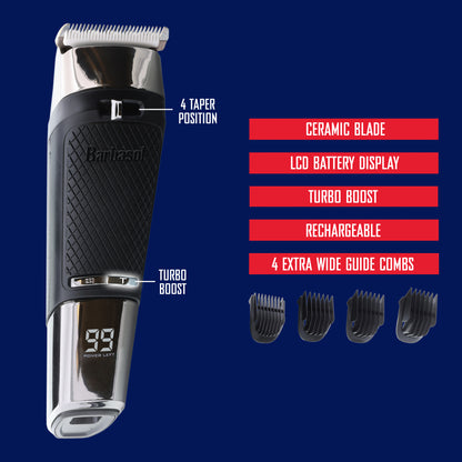 Barbasol® Rechargeable Hair, Face & Body Trimmer With Stainless Steel & Ceramic Blades