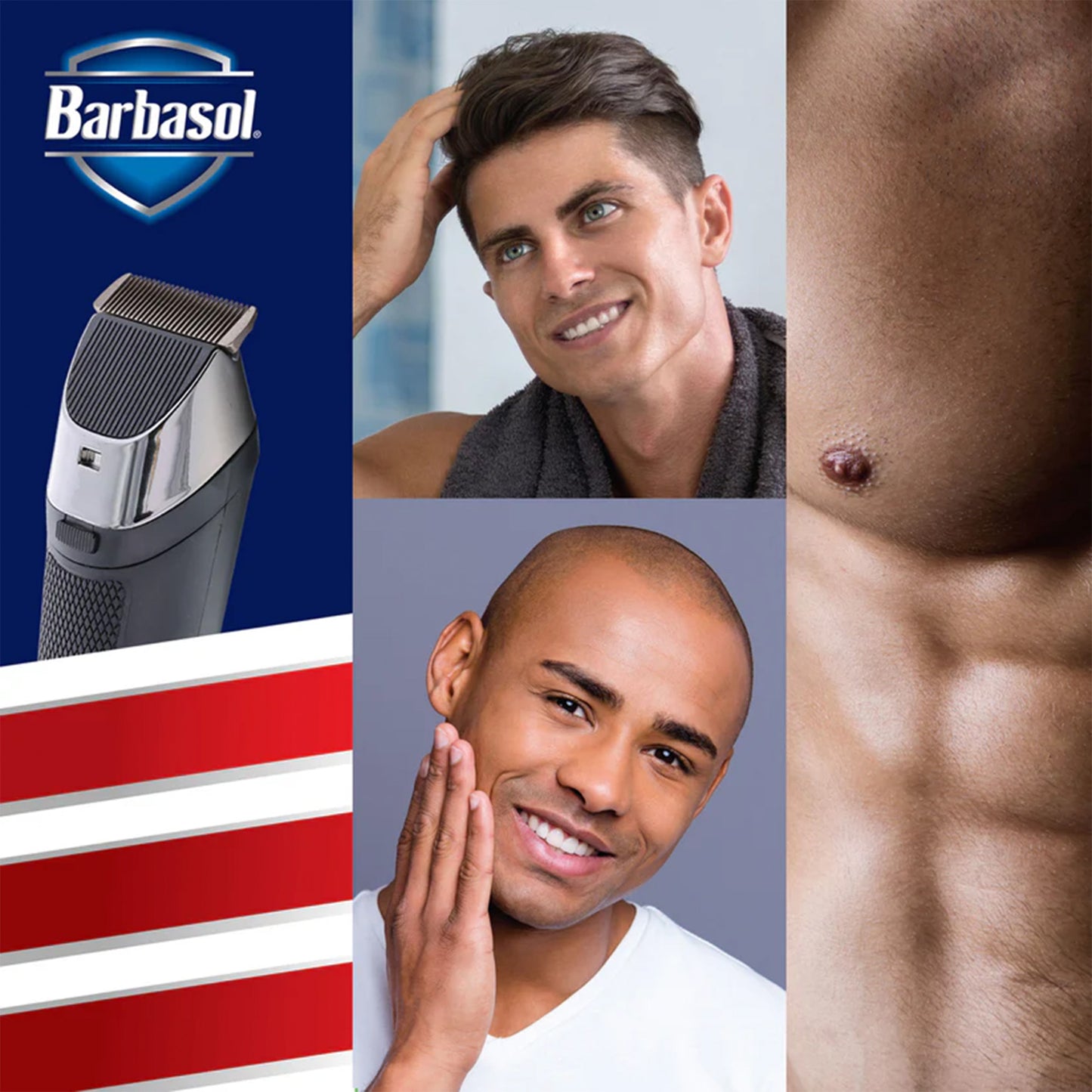 Barbasol® Rechargeable Hair, Face & Body Trimmer With Stainless Steel & Ceramic Blades