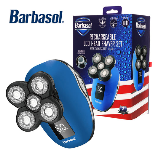 Barbasol® Rechargeable LCD Head Shaver Set With Stainless Steel Blades