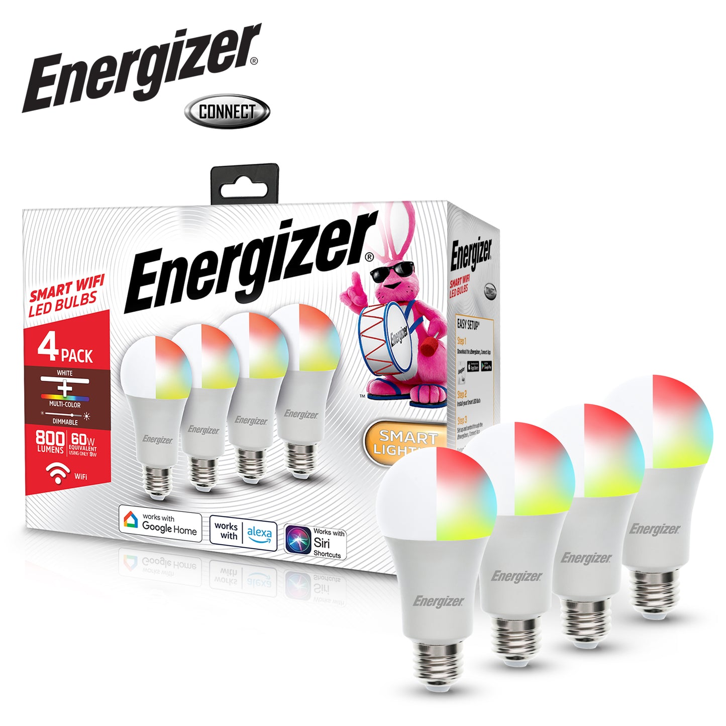 Energizer® Smart WiFi LED Light Bulbs 4 Pack