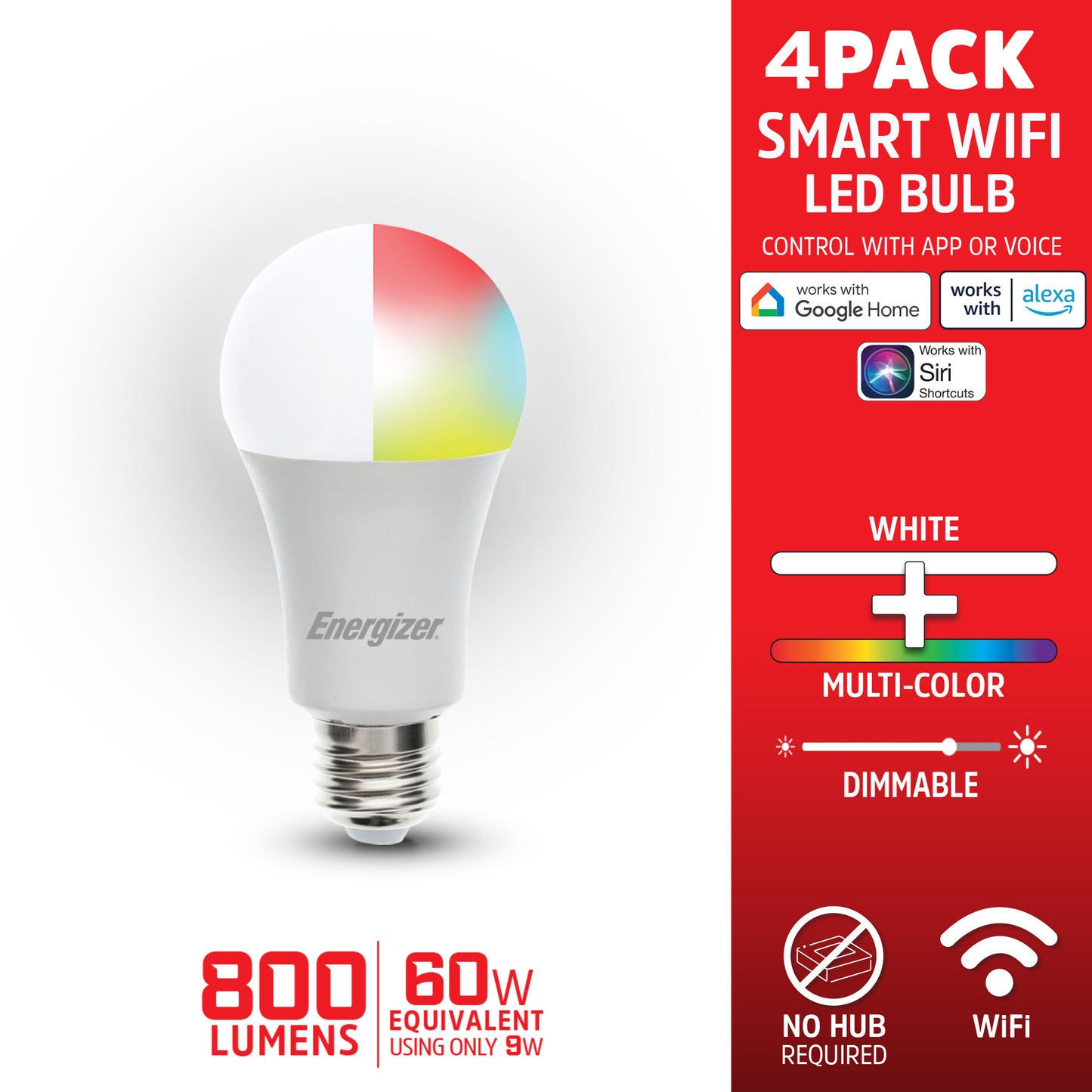 Energizer® Smart WiFi LED Light Bulbs 4 Pack