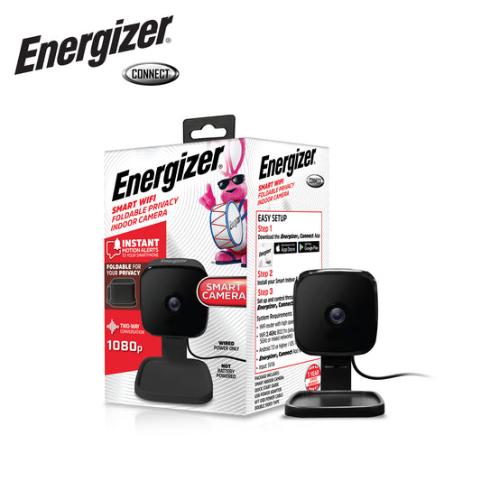 Energizer® Smart WiFi 1080p Foldable Privacy Indoor Camera