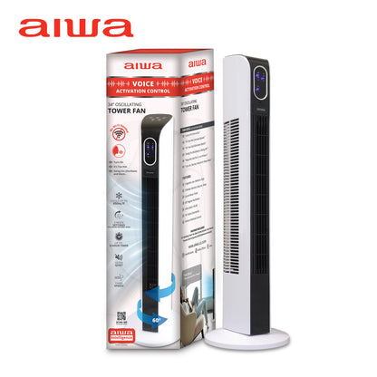 AIWA Voice Activated 34” Oscillating Tower Fan