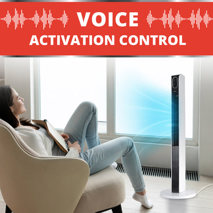 AIWA Voice Activated 34” Oscillating Tower Fan