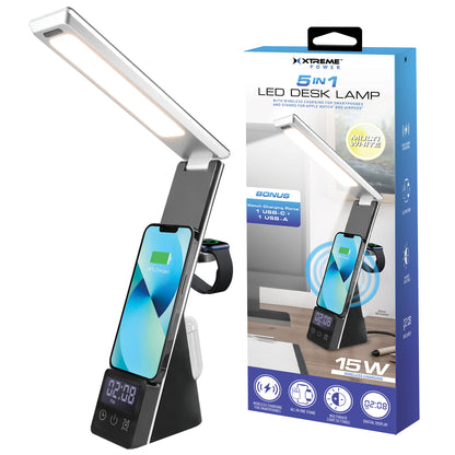 Xtreme 5 in 1 LED Light Up  Desk Lamp QI Charger